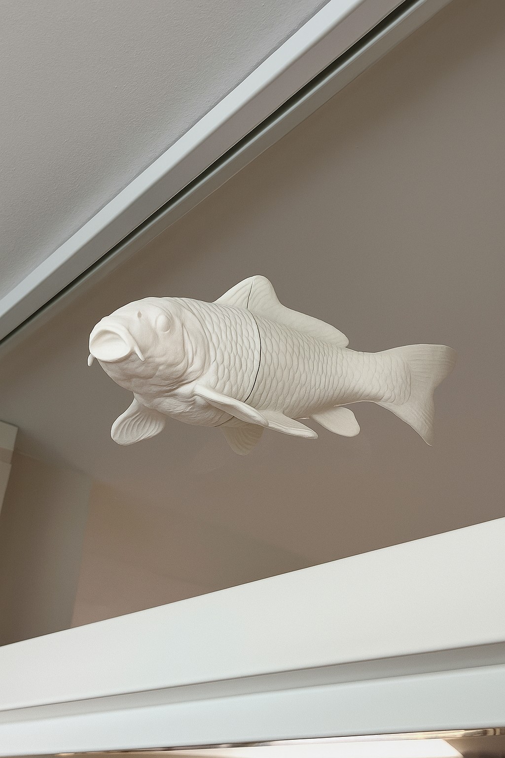 White Koi fish window art