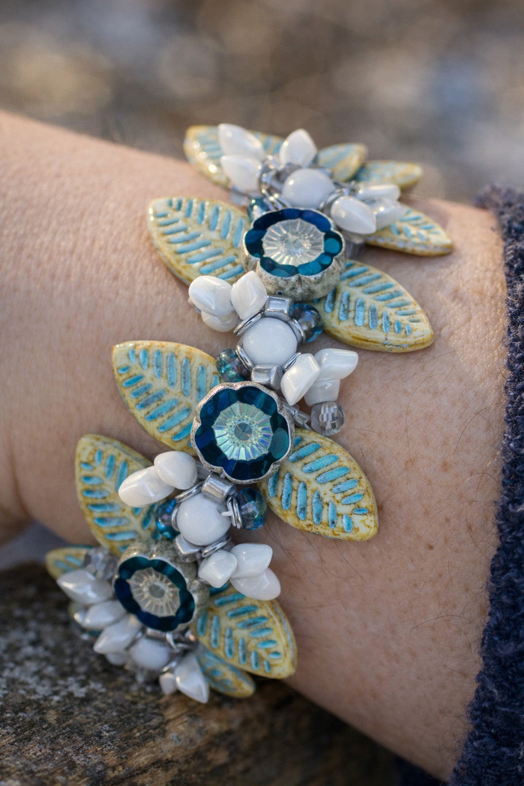 Wintertuin & Bloemenpracht, unieke handgemaakte bloemenarmband