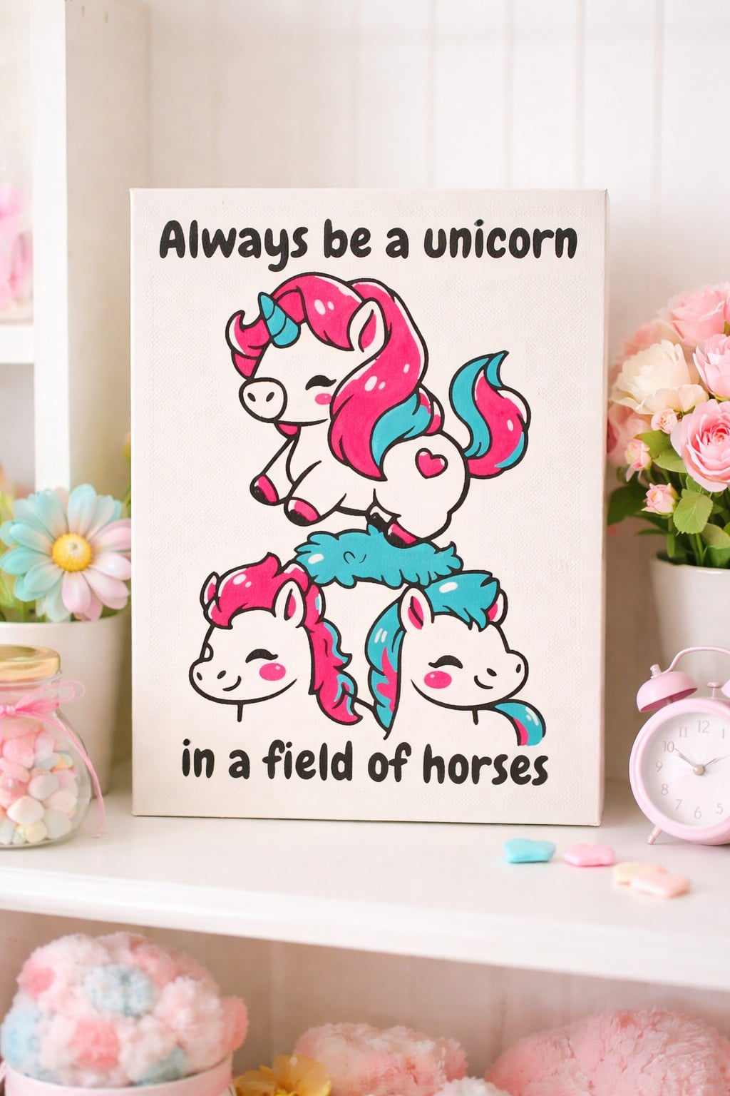 Spreukenbordje Unicorn - 11x16 cm - Biologisch afbreekbaar