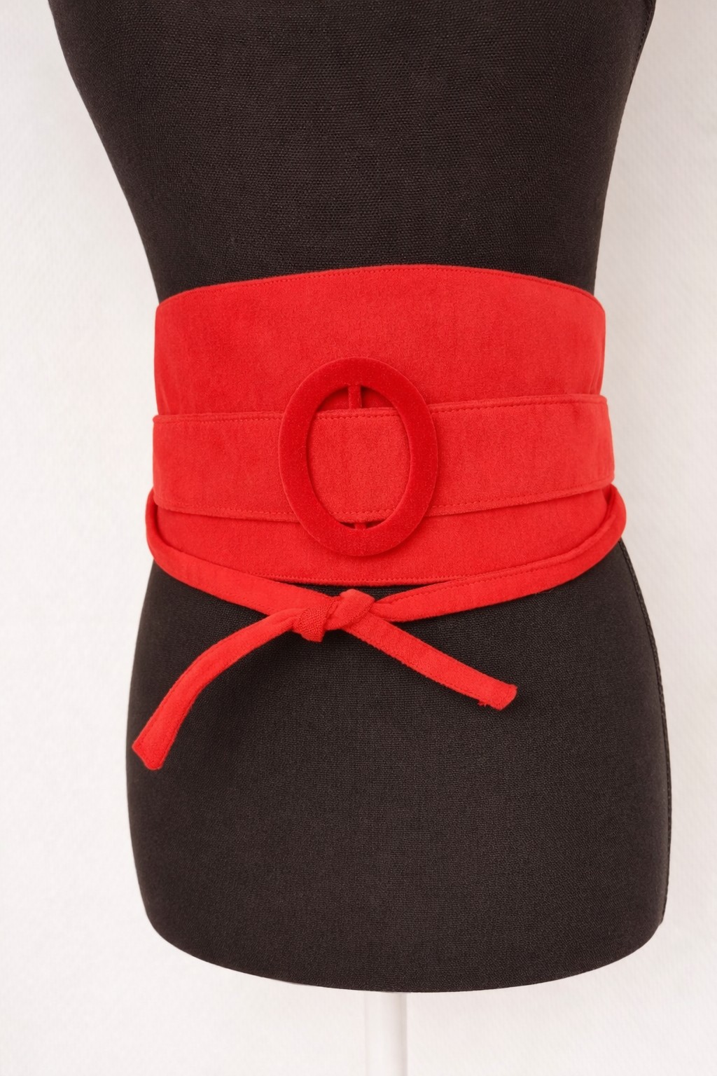 Brede Rode Suède Obi Riem / Statement Taille Riem