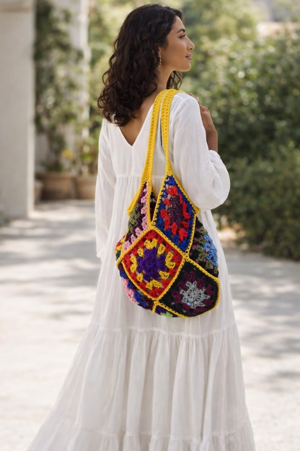 Handmade Granny Square Bag, Colorful Crochet Shoulder Bag, Boho Tote … - 132281 Handmade Granny Square Bag, Colorful Crochet Shoulder Bag, Boho Tote Bag, Statement Handbag, Everyday Shopper, Crochet Gift for Her