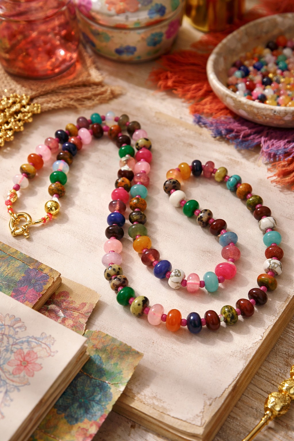 Collected Chaos | ketting met edelstenen, glas en acryl - 142508 Collected Chaos | ketting met edelstenen, glas en acryl