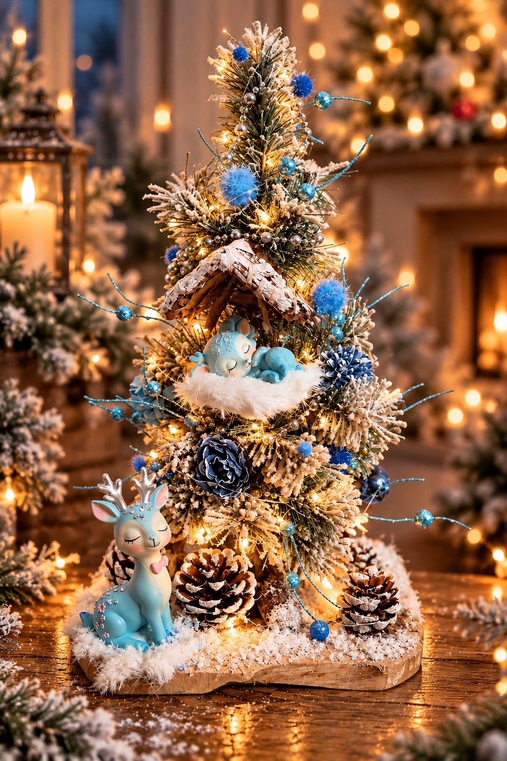 Winterdroom – Handgemaakt Kersttafereel met Hertjes & Verlichting - 153394 Winterdroom – Handgemaakt Kersttafereel met Hertjes & Verlichting
