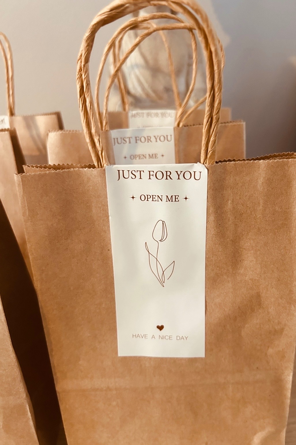 6 goodiebaggs met 6  mini jars  ( pakket)