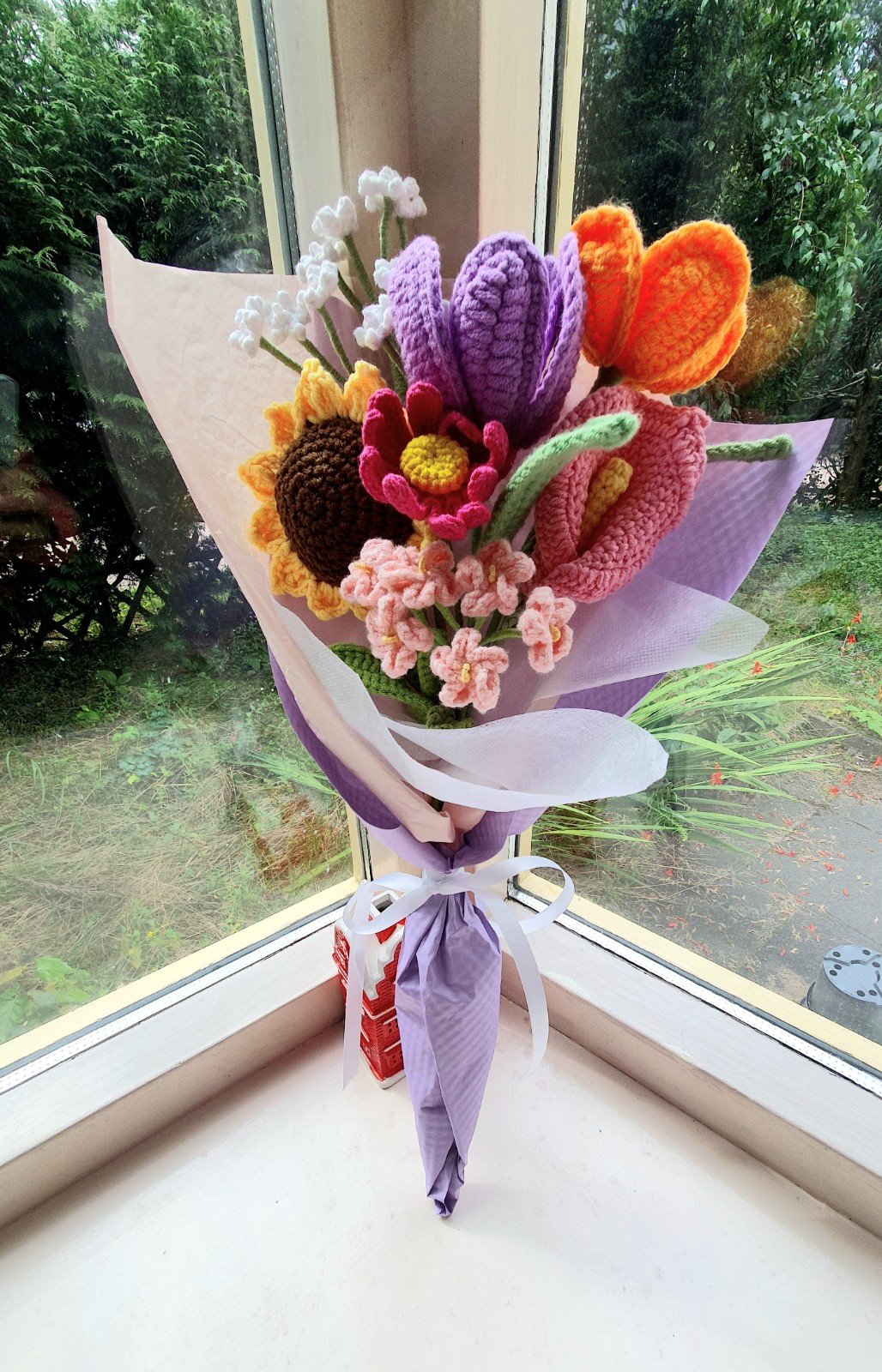 Handgemaakt gehaakt bloemenboeket – Zomerse energie in een bos bloe… - 87522 Handgemaakt gehaakt bloemenboeket – Zomerse energie in een bos bloemen