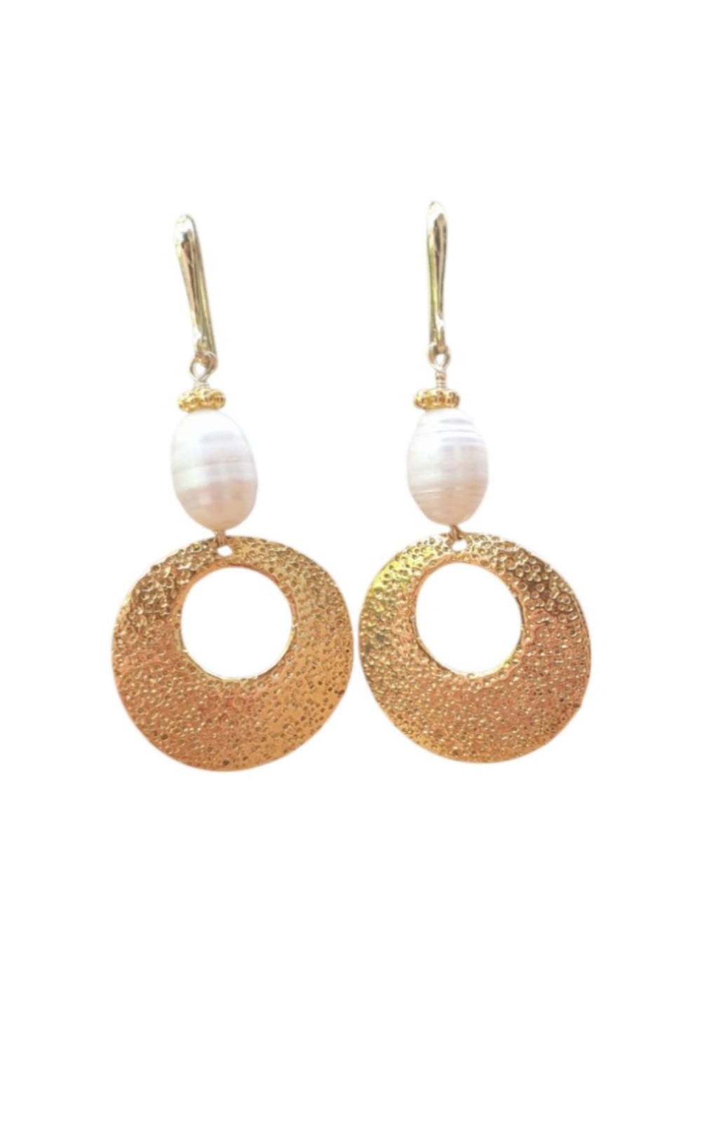 Zoetwaterparel oorbellen