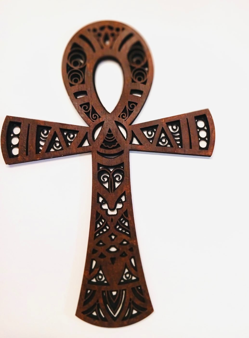 Houten Ankh Wanddecoratie – Levenssleutel Symbool – Laser Cut Des… - 109905 Houten Ankh Wanddecoratie – Levenssleutel Symbool – Laser Cut Design – 34 × 24 cm