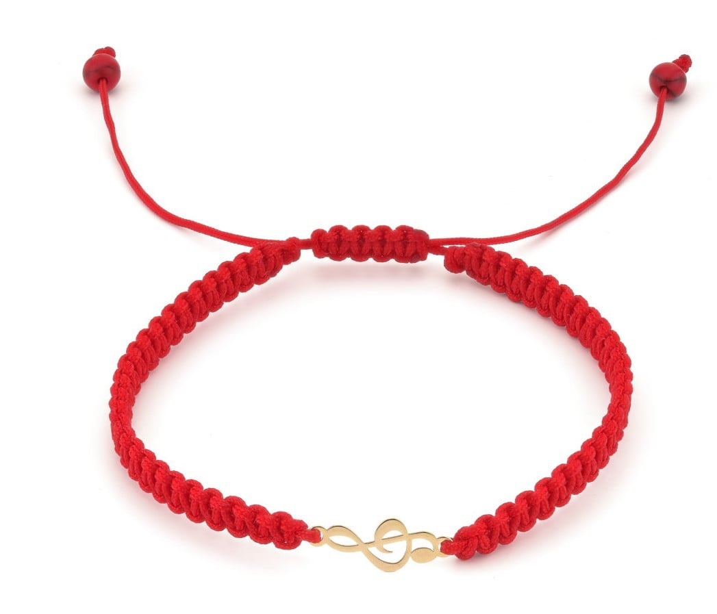 Armband met 14 karaat geelgouden muziek G-sleutel