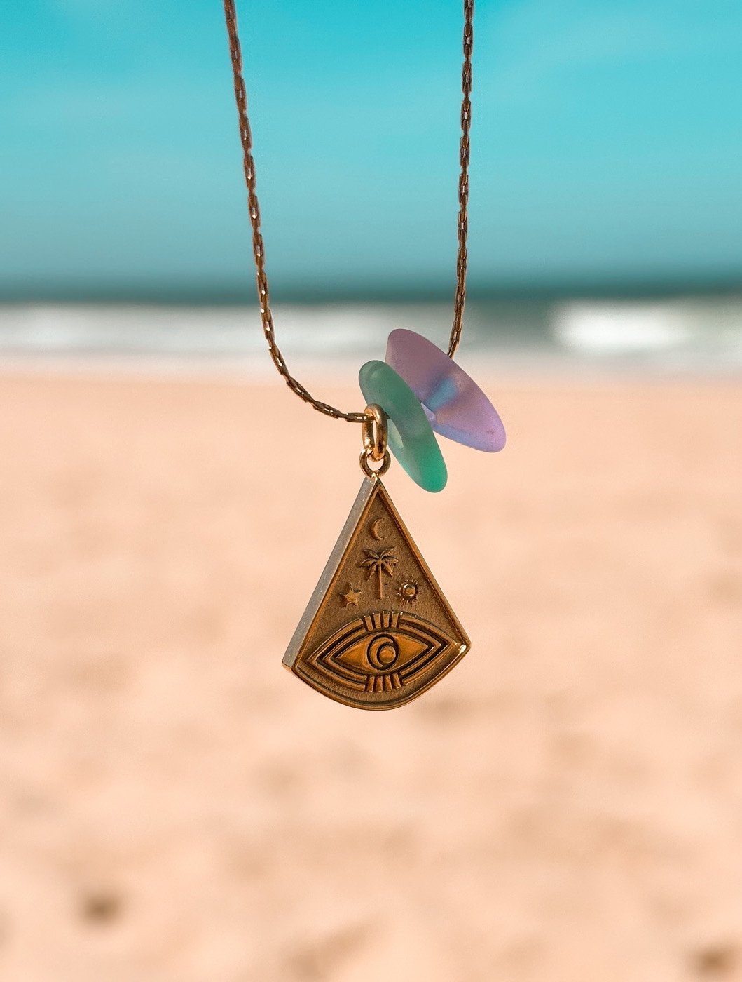 Zeeglas Ocean Eye Ketting Goud - Laguna Treasures - 64002.jpeg Zeeglas Ocean Eye Ketting Goud