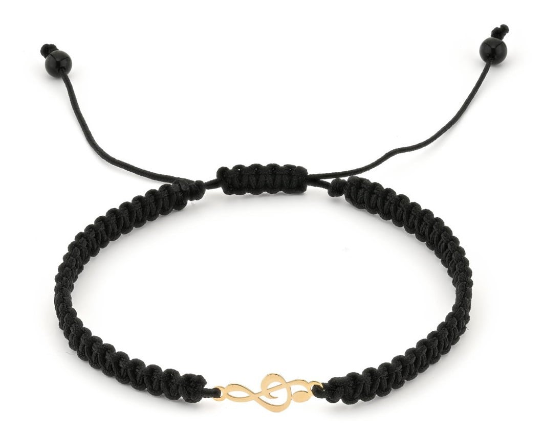 Armband met 14 karaat geelgouden muziek G-sleutel