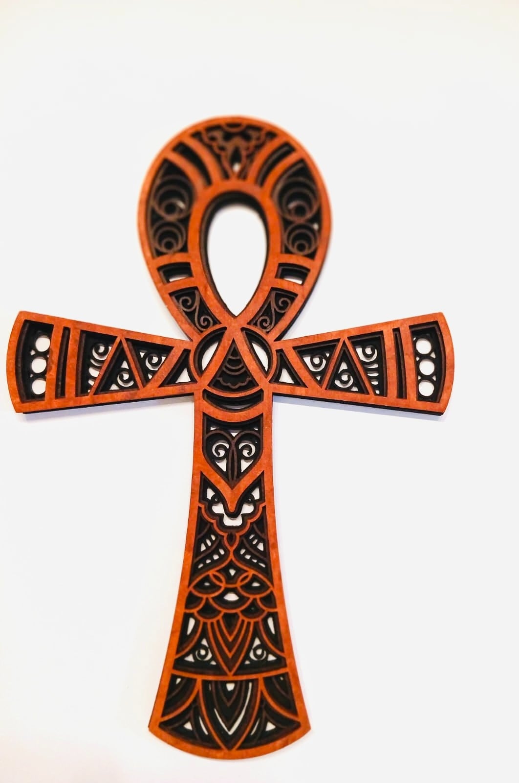 Houten Ankh Wanddecoratie – Levenssleutel Symbool – Laser Cut Des… - 109906 Houten Ankh Wanddecoratie – Levenssleutel Symbool – Laser Cut Design – 34 × 24 cm