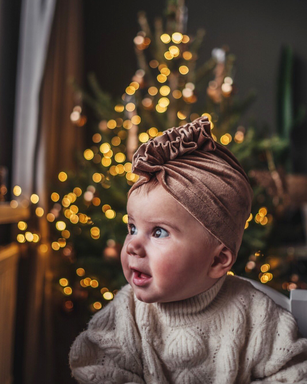 Kids Tulband Ruffles Taupe