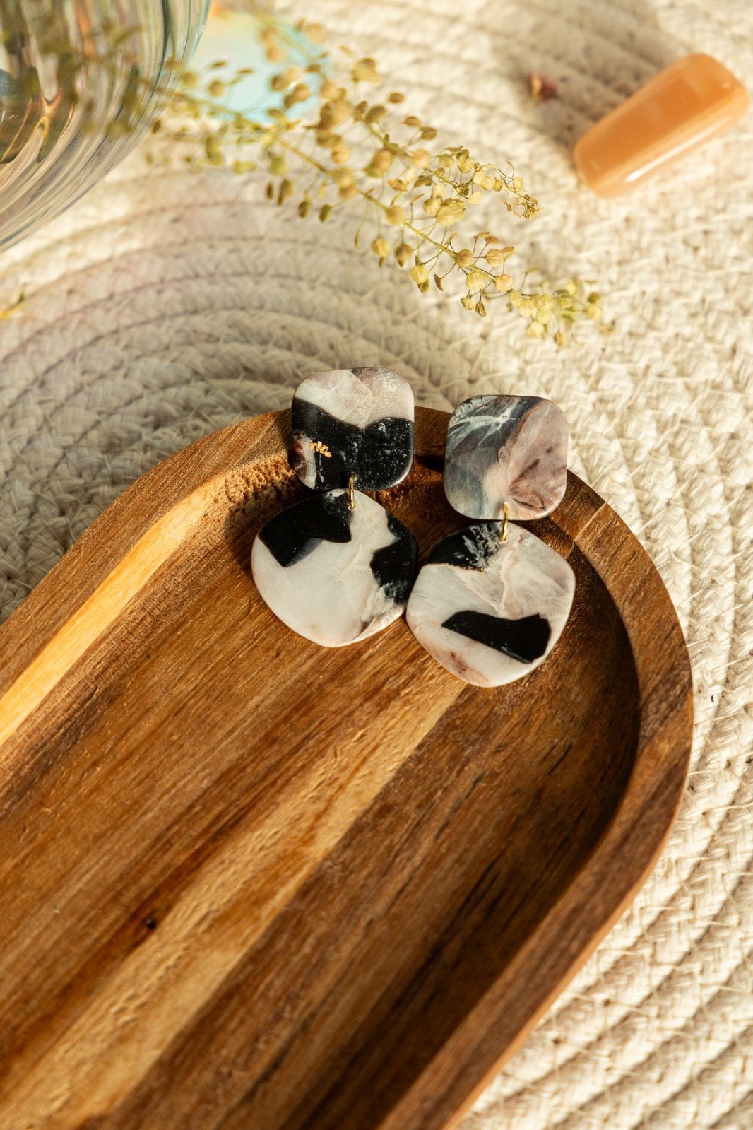 Oorbellen | Gigi warm marble