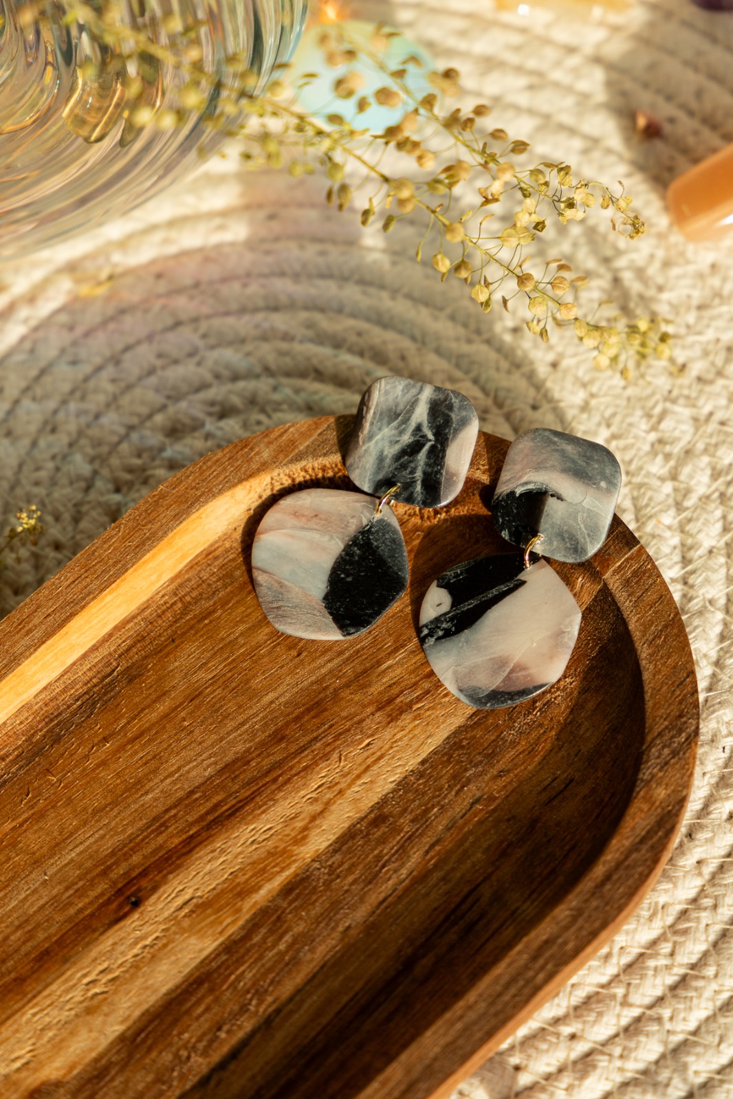 Oorbellen | Gigi warm marble