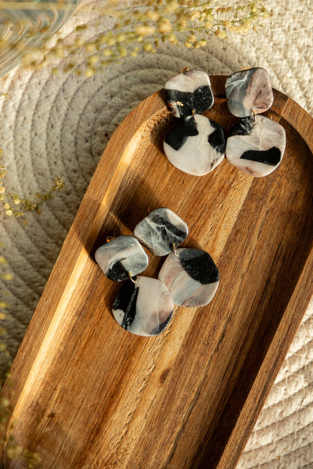 Oorbellen | Gigi warm marble