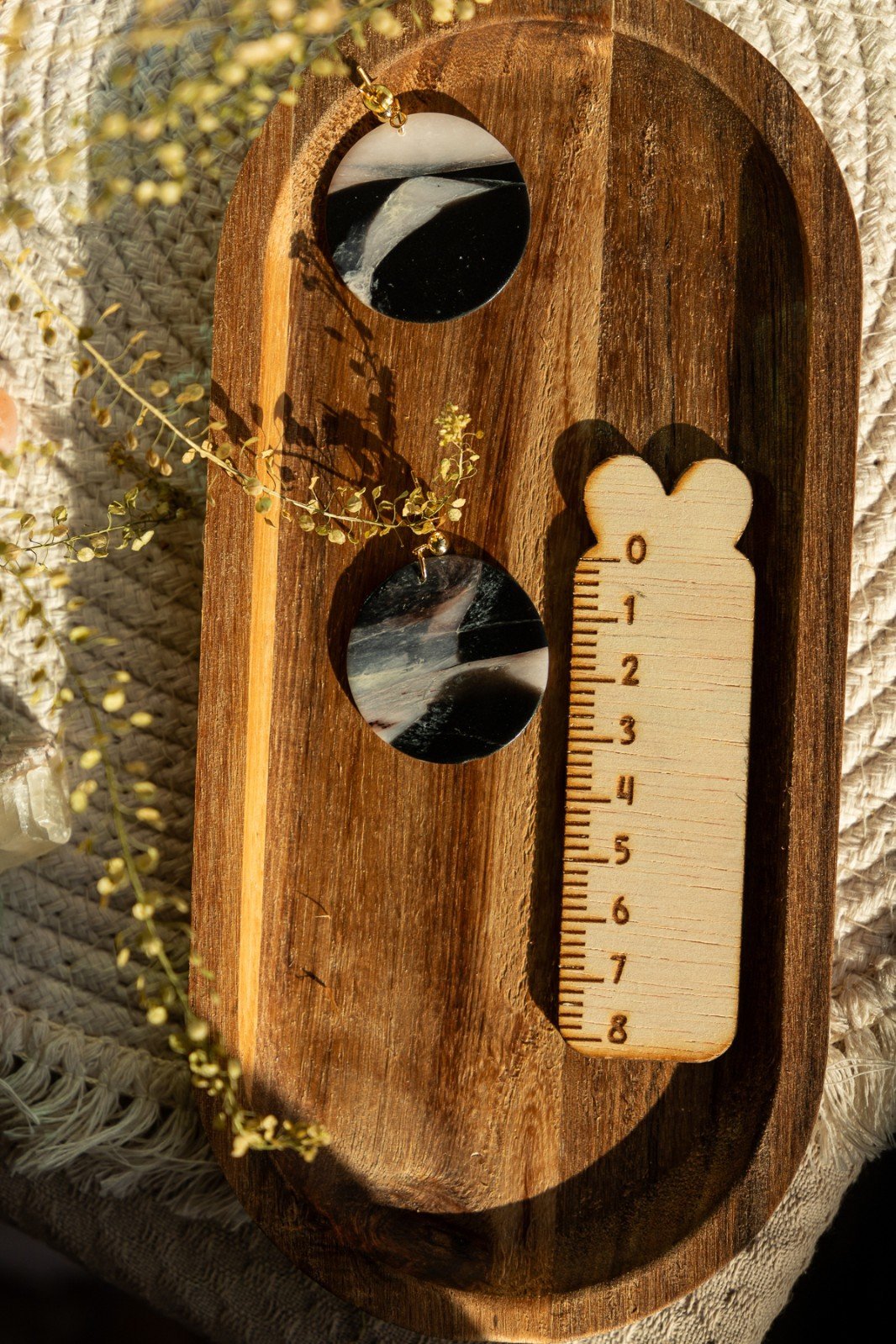 Oorbellen | Joanne warm marble