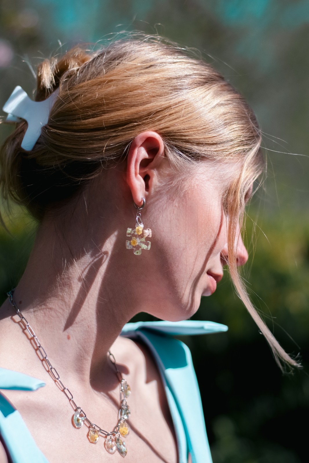 Puzzelstukjes Oorbellen met Pastelkleurige Bloemen - 91298 Puzzelstukjes Oorbellen met Pastelkleurige Bloemen (Eternal Spring)