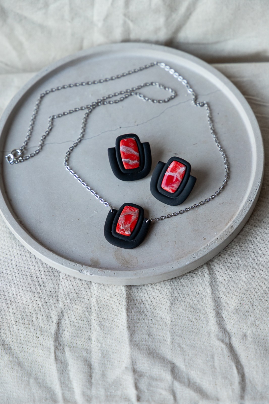 Oorbellen | Crimson Core Set Square