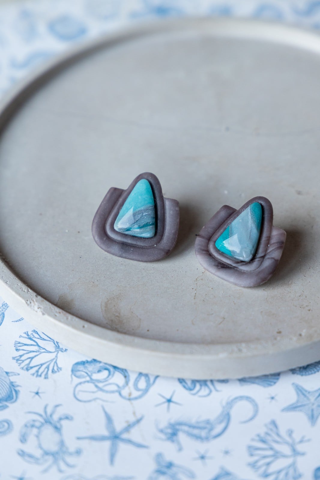 Oorbellen | Stormy Sky Triangle