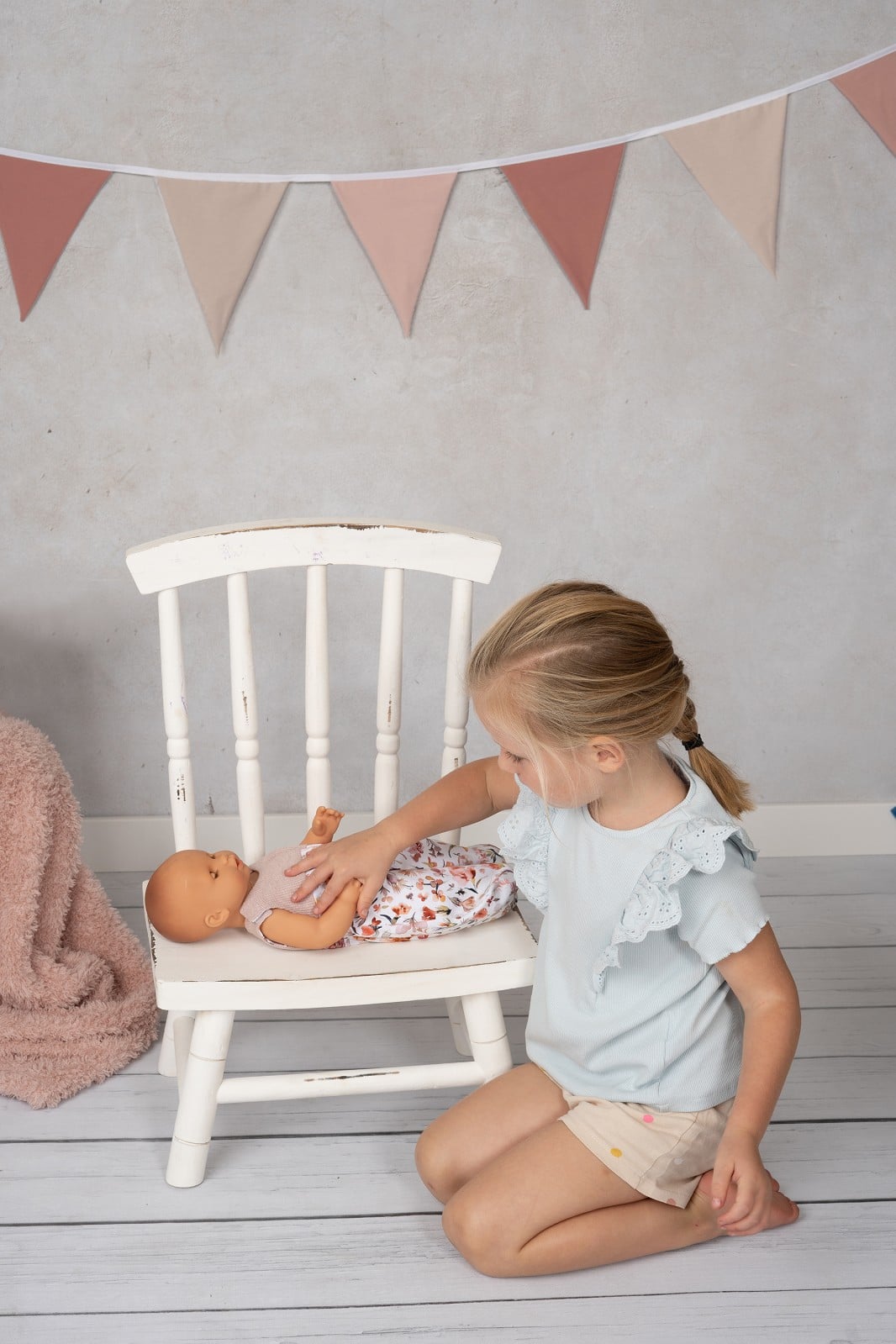 Vlaggenlijn Canyon Stroll | Pastel kleur (Roze / Beige / Neutraal / Aarde tinten) slinger met driehoek vlaggetjes gemaakt van stof