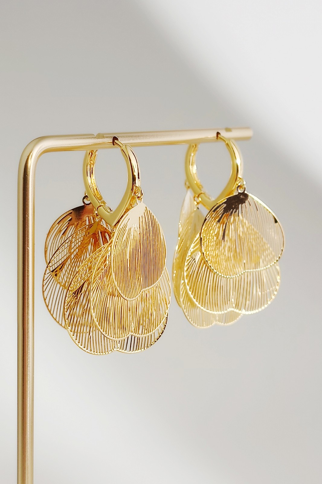 18K Vergulde Bloemblaadjes Oorbellen