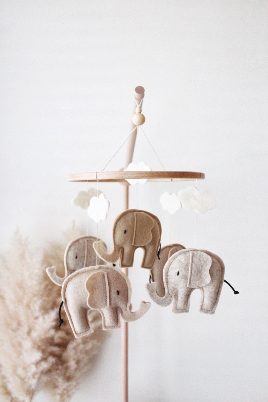 Handgemaakte Babymobiel | Olifant - 130607 Handgemaakte Babymobiel | Hout & Wolvilt | Olifant