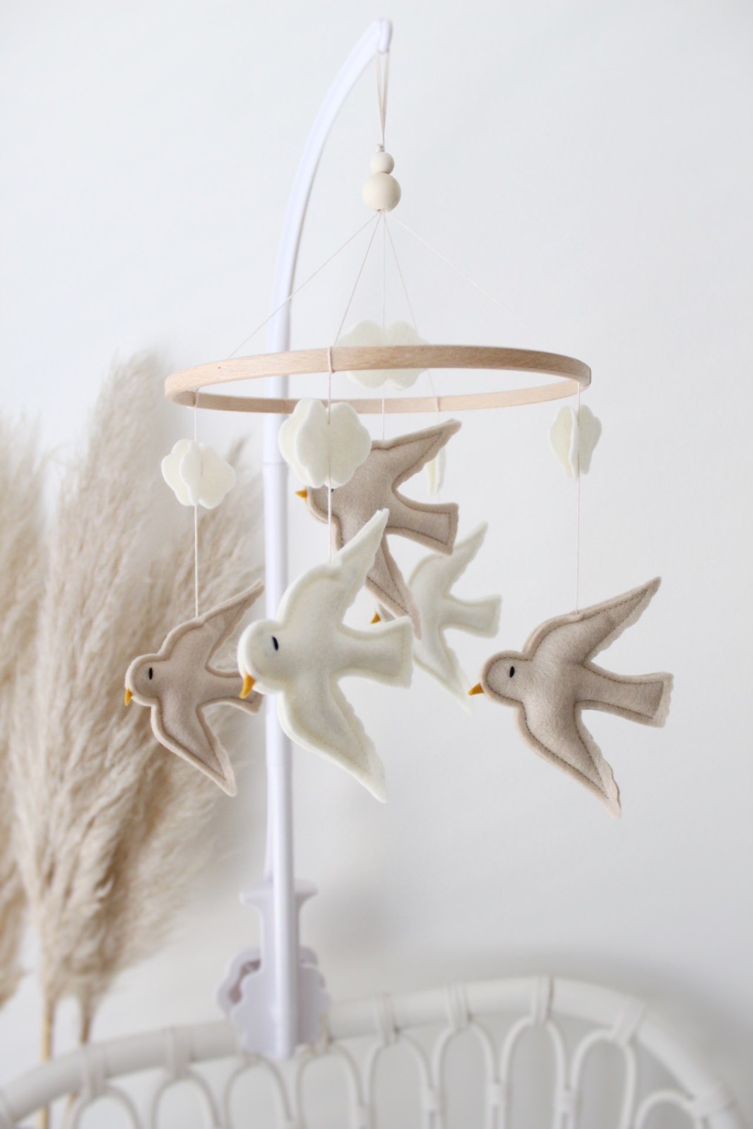 Handgemaakte Babymobiel | Hout & Wolvilt | Birds