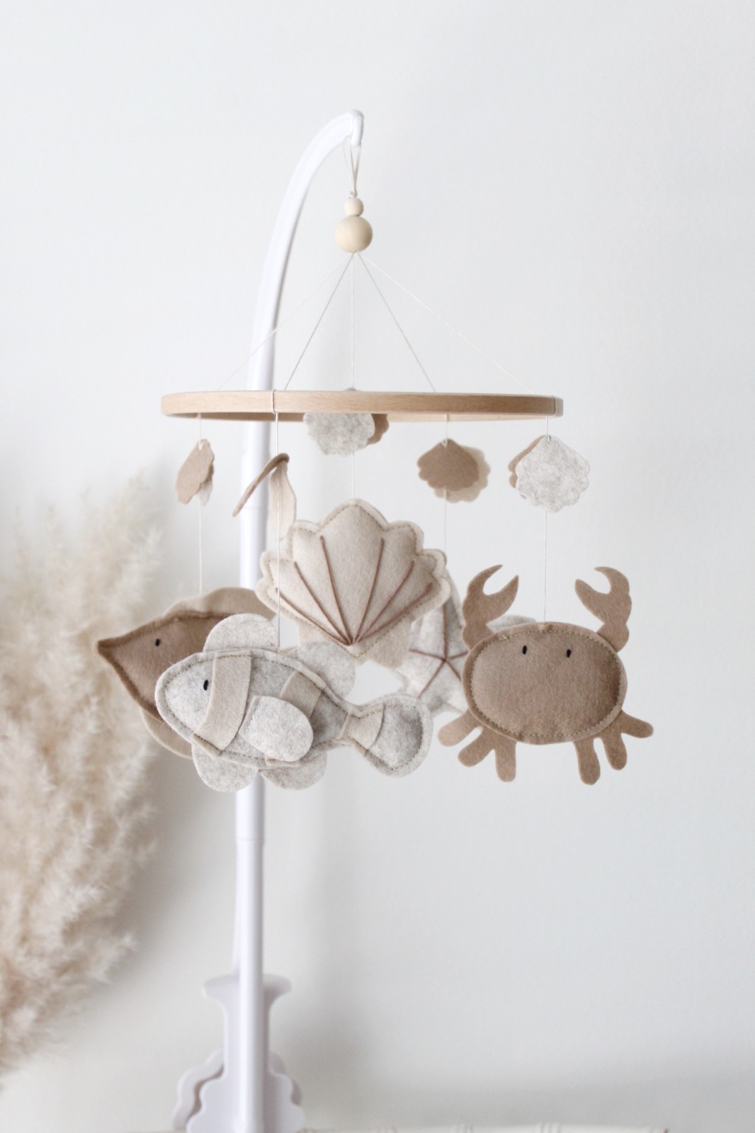 Handgemaakte Babymobiel | Hout & Wolvilt | Sea Life | Neutraal