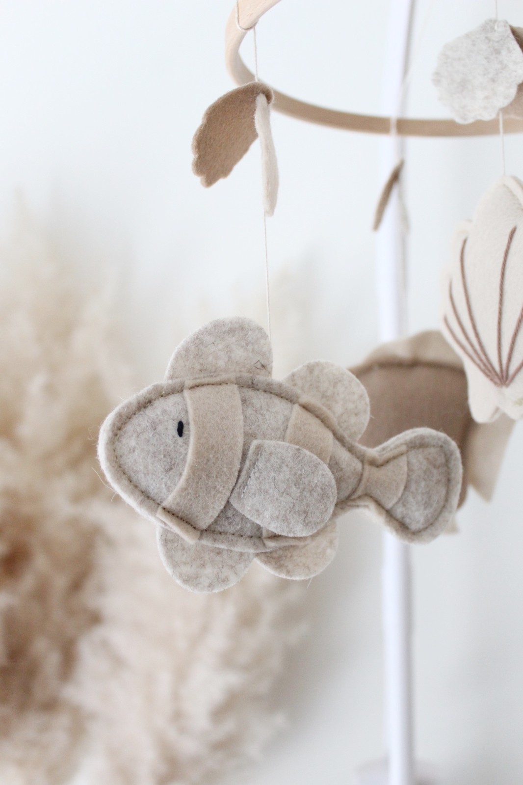 Handgemaakte Babymobiel | Hout & Wolvilt | Sea Life | Neutraal