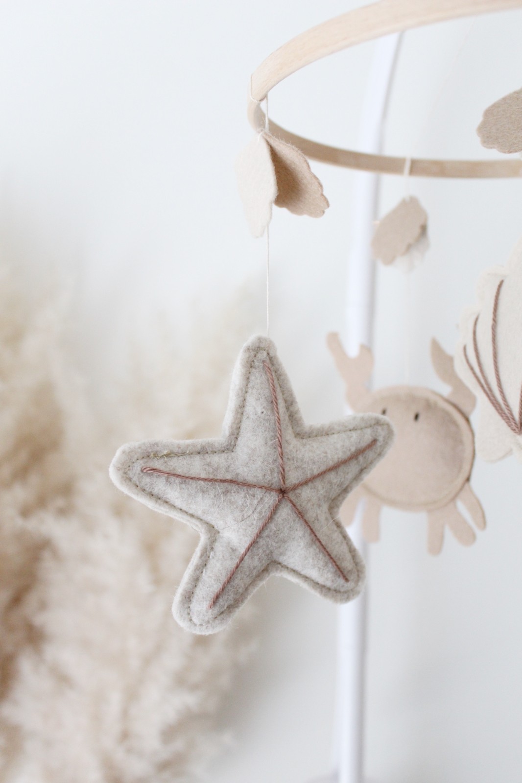 Handgemaakte Babymobiel | Hout & Wolvilt | Sea Life | Neutraal