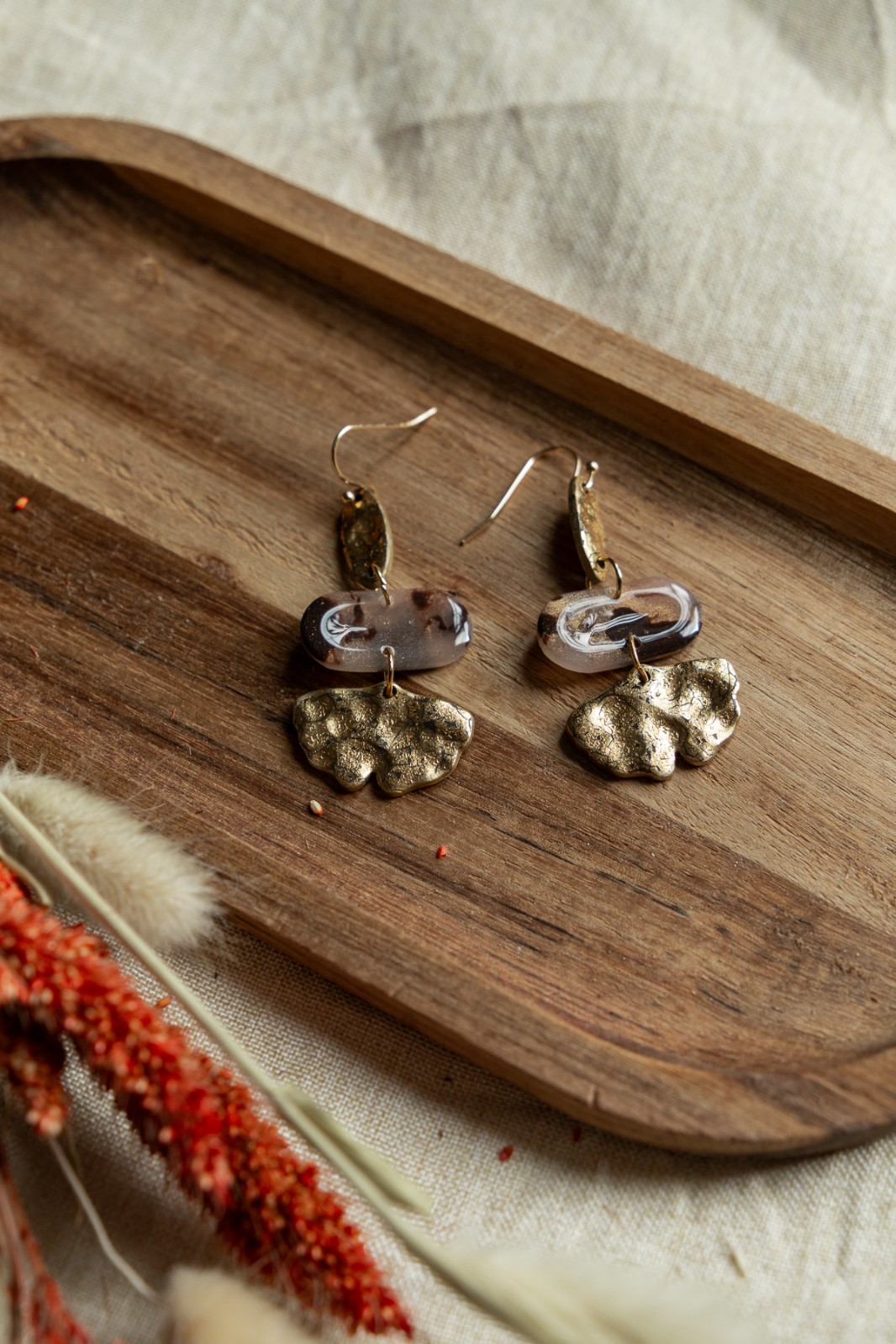 Oorbellen | Morph brown gold - 127989 Oorbellen | Morph brown gold