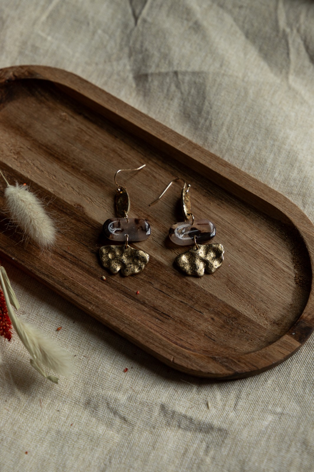 Oorbellen | Morph brown gold - 127991 Oorbellen | Morph brown gold