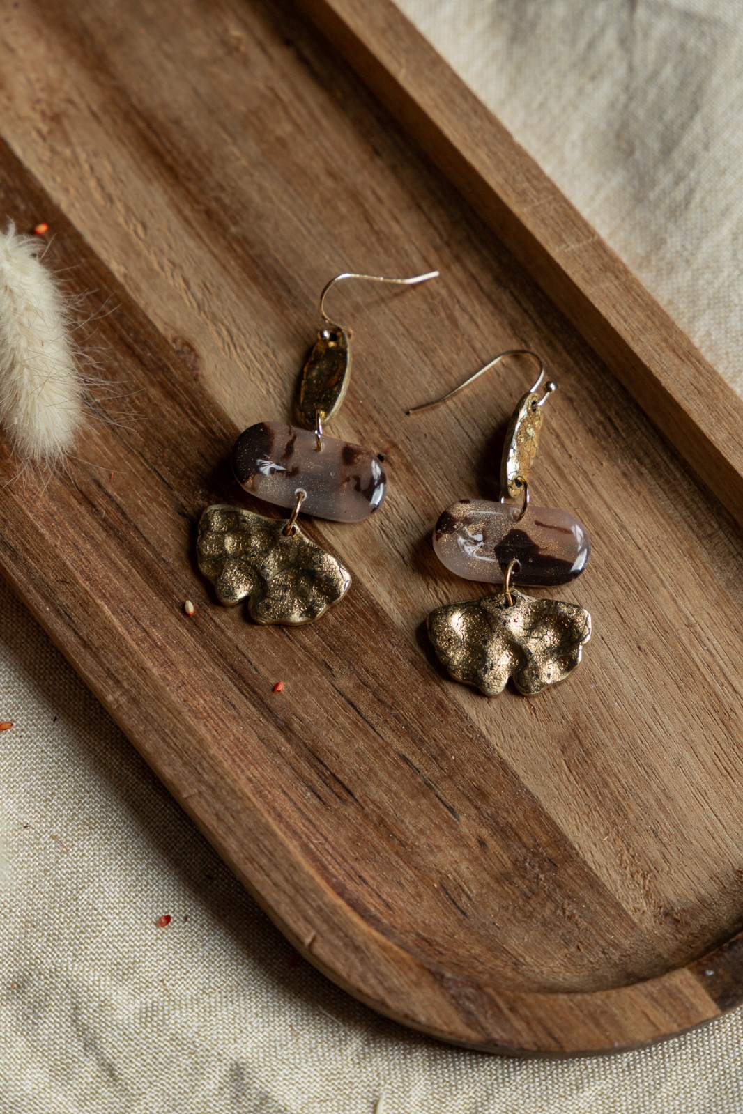 Oorbellen | Morph brown gold - 127992 Oorbellen | Morph brown gold