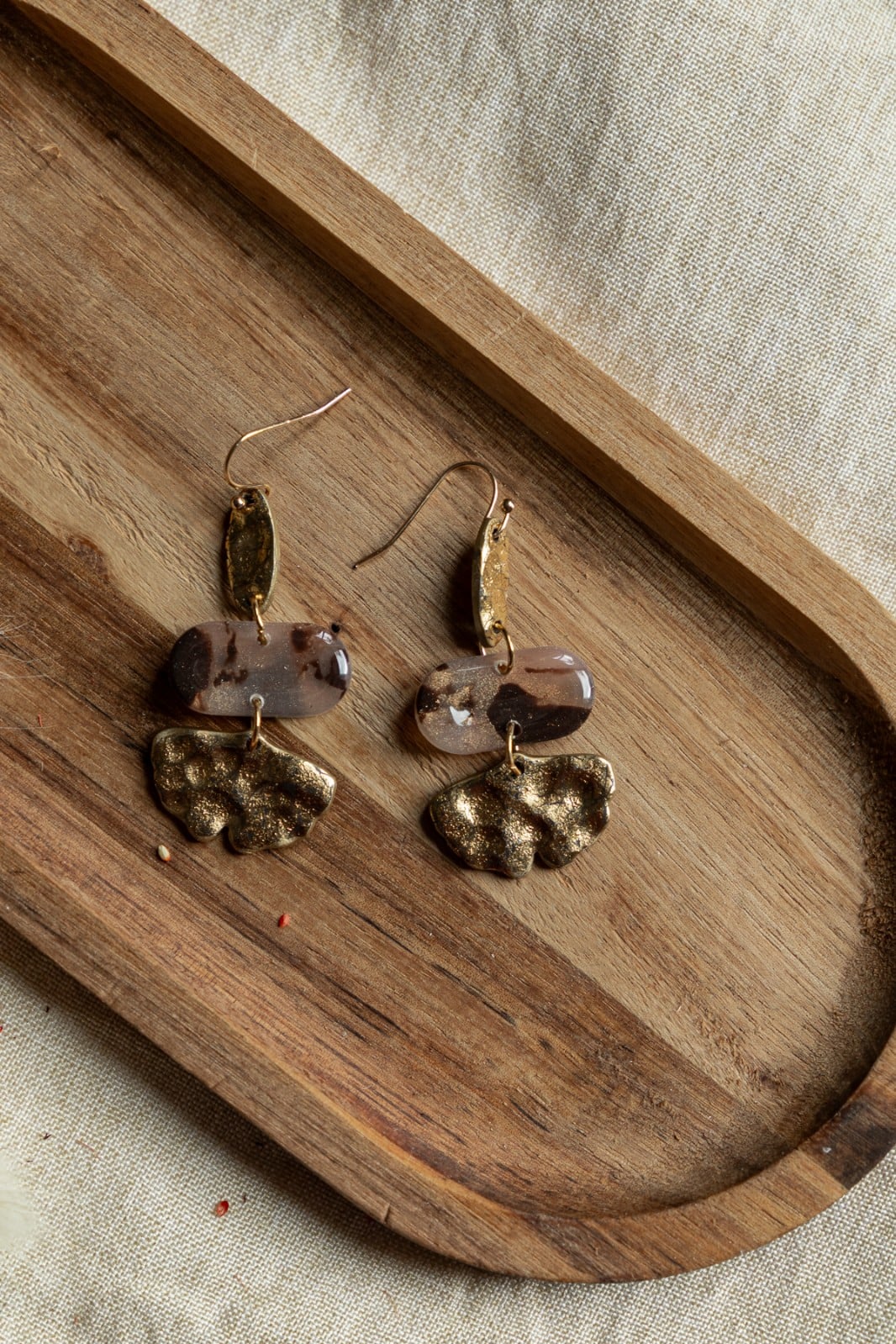 Oorbellen | Morph brown gold - 127995 Oorbellen | Morph brown gold