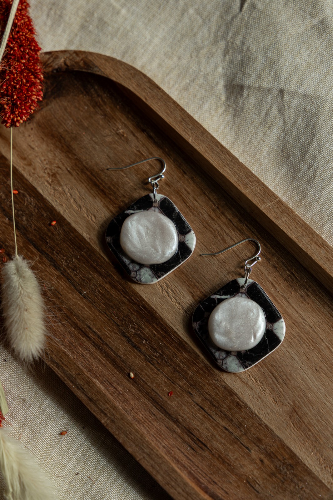 Oorbellen | Parelmoer Stone - 128008 Oorbellen | Parelmoer Stone