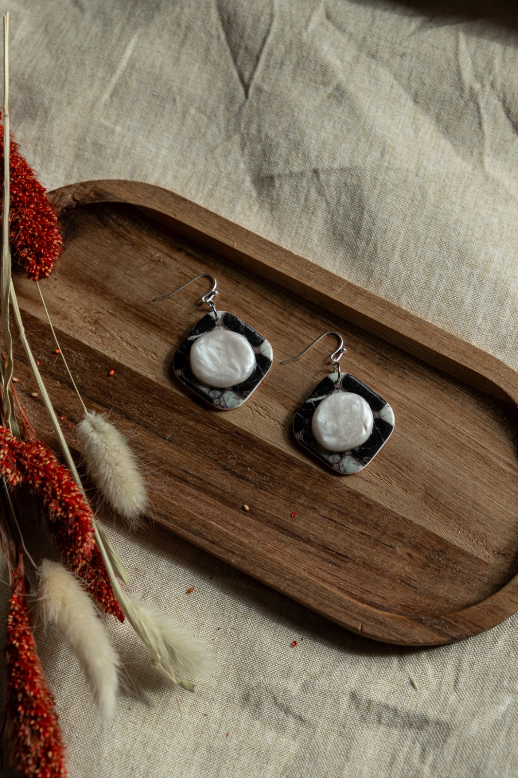 Oorbellen | Parelmoer Stone - 128009 Oorbellen | Parelmoer Stone