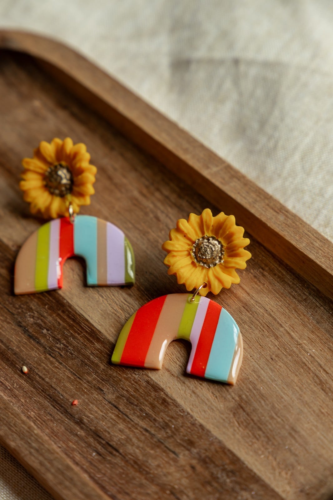 Oorbellen | Sunflower retro stripes - 128012 Oorbellen | Sunflower retro stripes