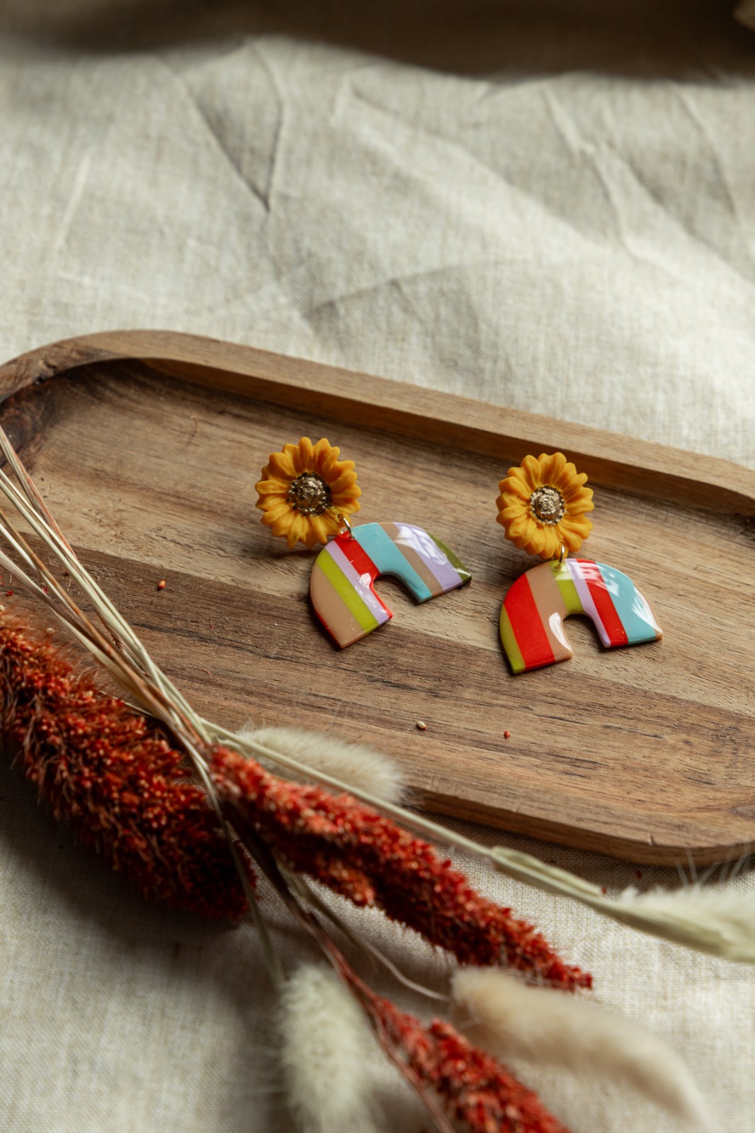 Oorbellen | Sunflower retro stripes - 128014 Oorbellen | Sunflower retro stripes