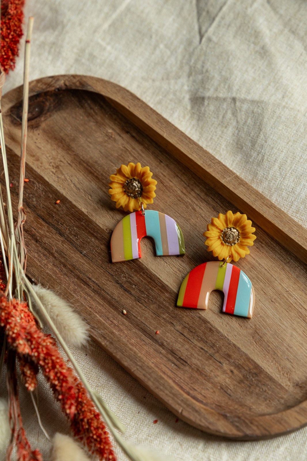 Oorbellen | Sunflower retro stripes - 128016 Oorbellen | Sunflower retro stripes