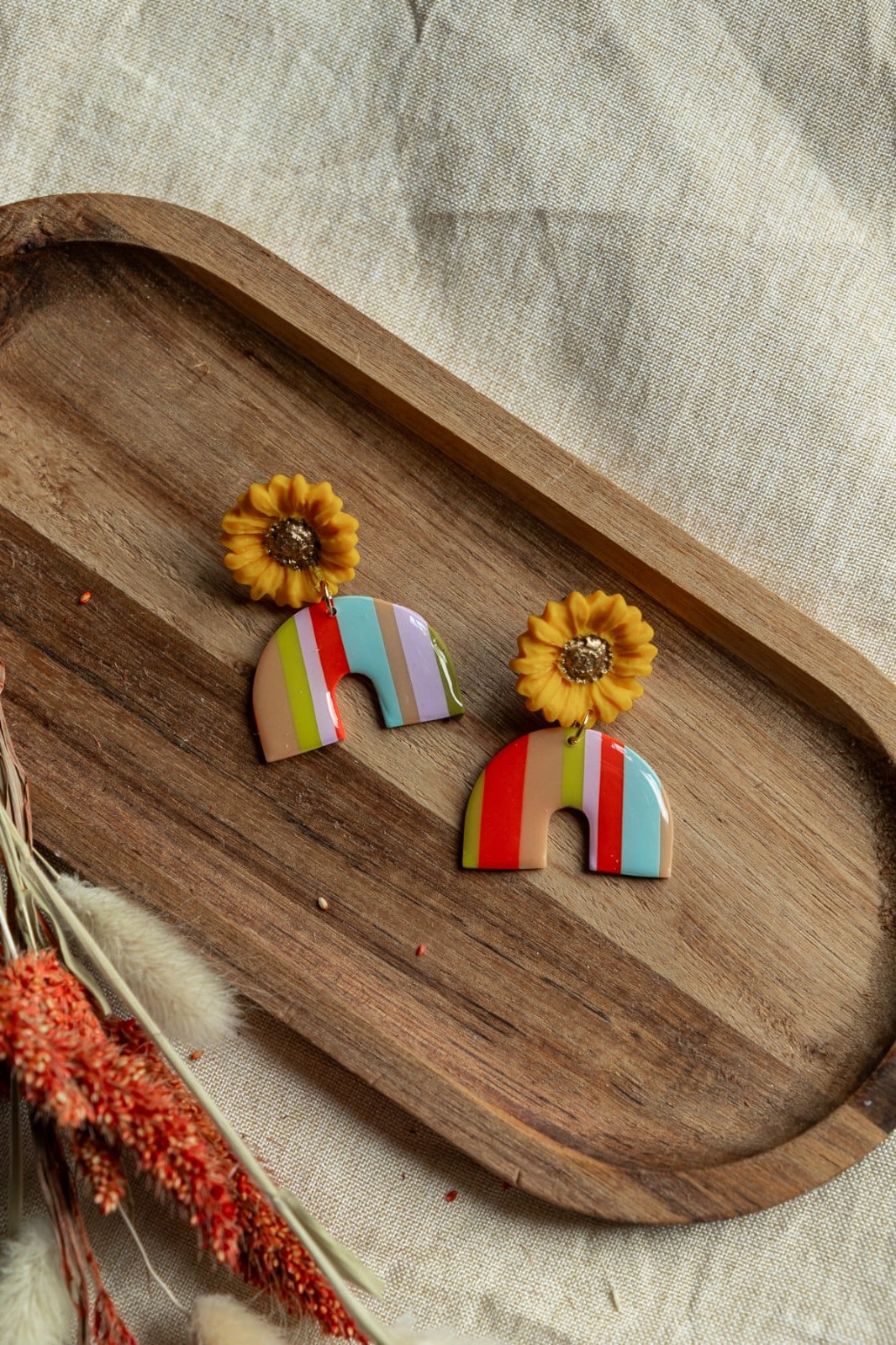 Oorbellen | Sunflower retro stripes - 128017 Oorbellen | Sunflower retro stripes