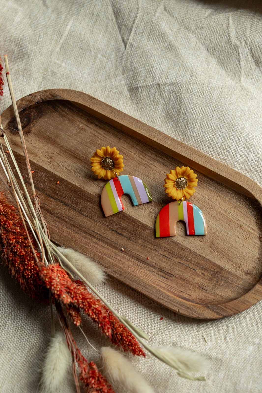 Oorbellen | Sunflower retro stripes - 128018 Oorbellen | Sunflower retro stripes