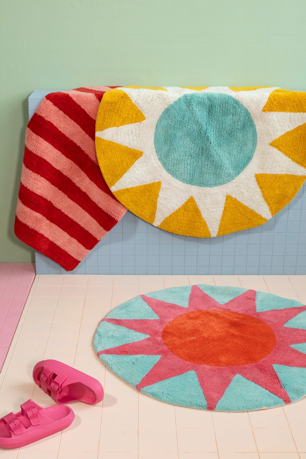 Kitsch Kitchen badmat soleil rond blauw - 136214 Kitsch Kitchen badmat soleil rond blauw