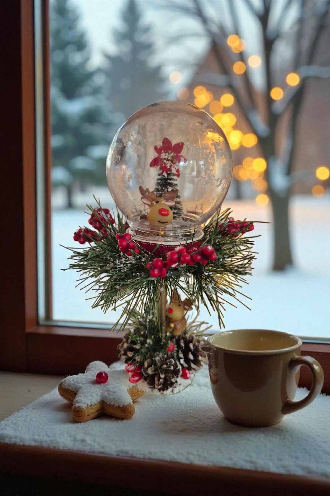 Rudolph’s Winter Globe - Handgemaakte Kerstdecoratie met Verlichtin… - 153407 Rudolph’s Winter Globe - Handgemaakte Kerstdecoratie met Verlichting.