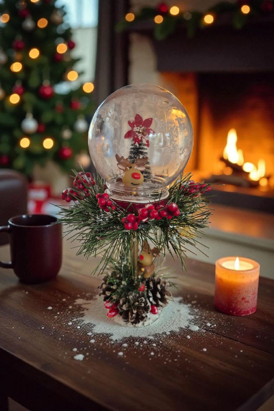 Rudolph’s Winter Globe - Handgemaakte Kerstdecoratie met Verlichtin… - 153408 Rudolph’s Winter Globe - Handgemaakte Kerstdecoratie met Verlichting.