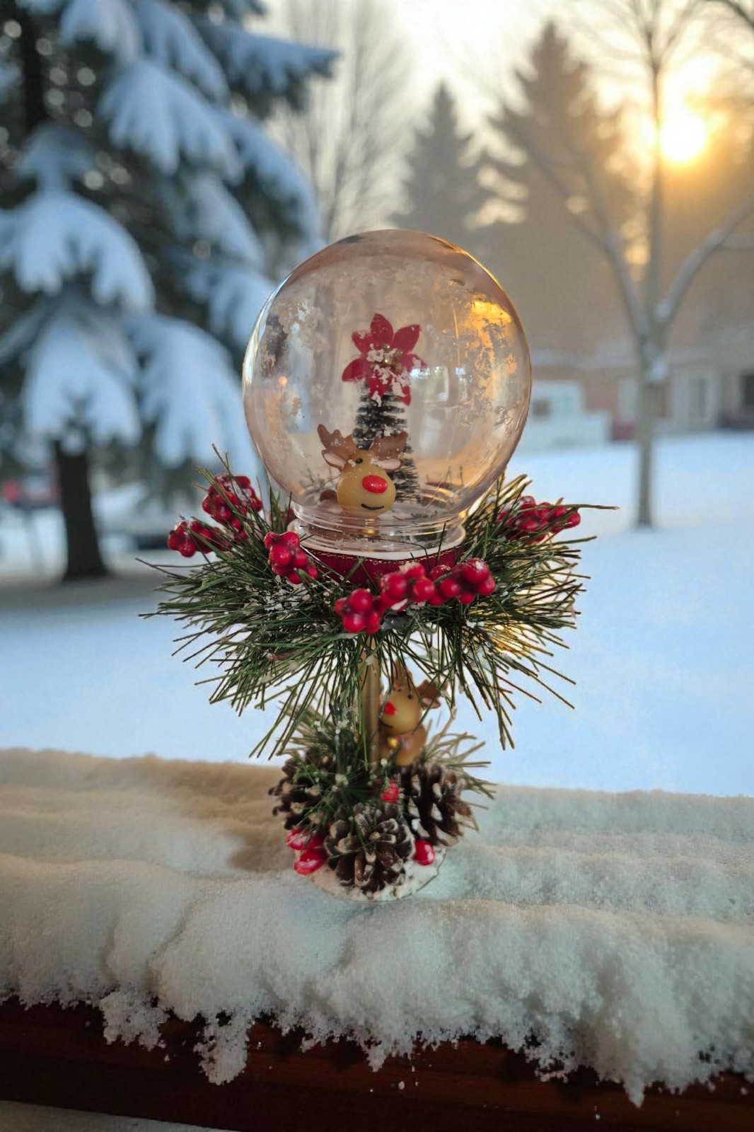 Rudolph’s Winter Globe - Handgemaakte Kerstdecoratie met Verlichtin… - 153409 Rudolph’s Winter Globe - Handgemaakte Kerstdecoratie met Verlichting.