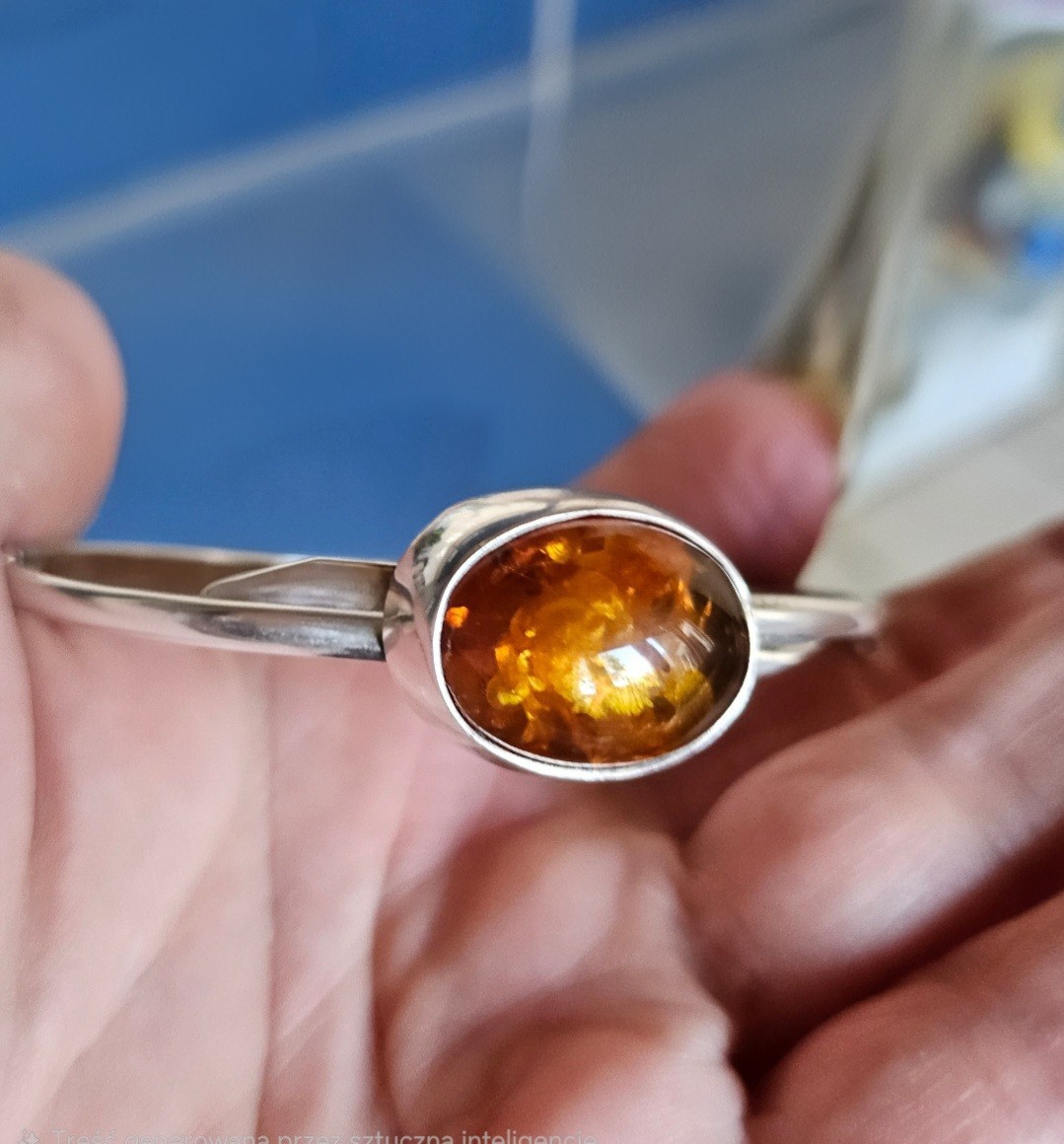 Zilveren 925 armband met Baltische Amber – uniek sieraad uit Polen - 148307 Zilveren 925 armband met Baltische Amber – uniek sieraad uit Polen