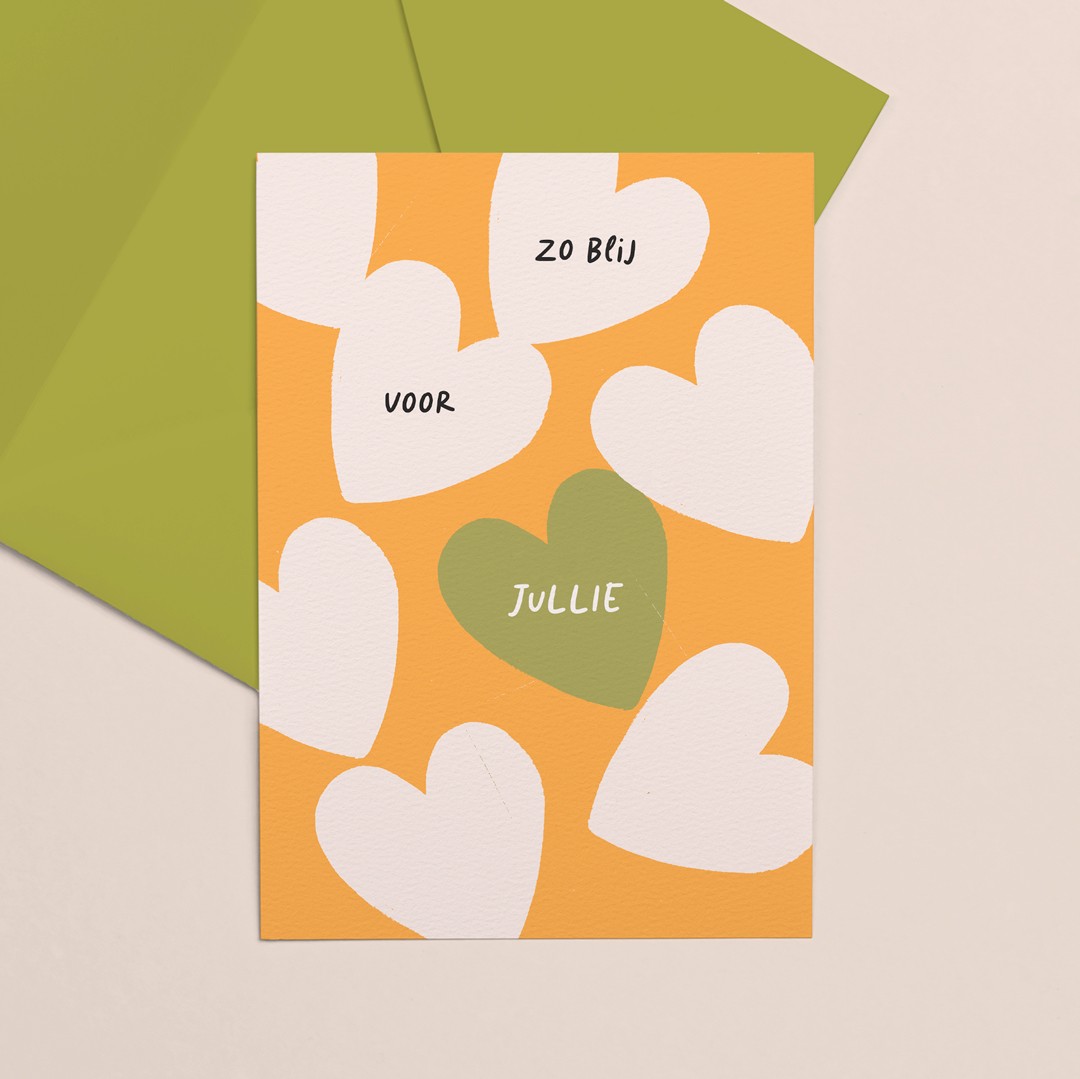 Gekleurde kaart Blij voor jullie