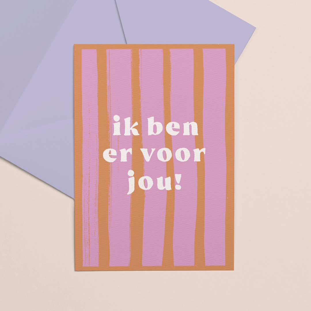 Gekleurde kaart Ik ben er voor je