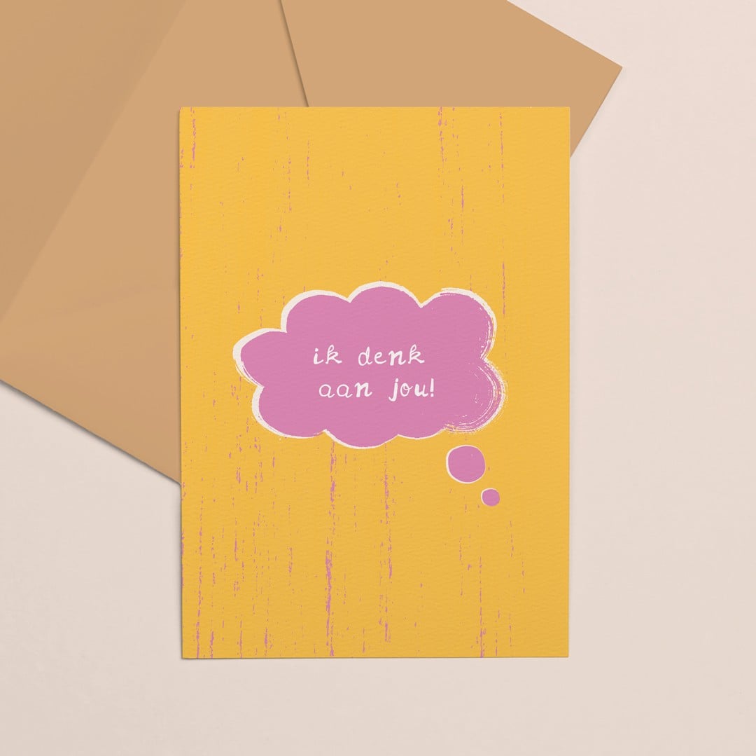 Gekleurde kaart Ik denk aan je