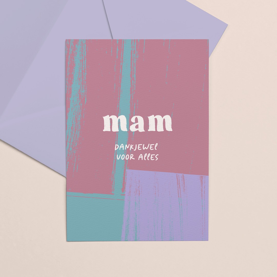 Gekleurde kaart Mam